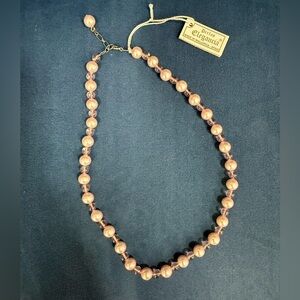 Vintage NOS Mallorca 17” Blush Pearl & Lilac Bead Necklace